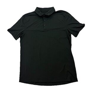 Lululemon Mens M Black Golf Evolution Stretch Short Sleeve Polo Shirt